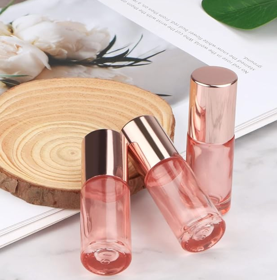 Rose oil Sample Roll-on with Rose Quartz